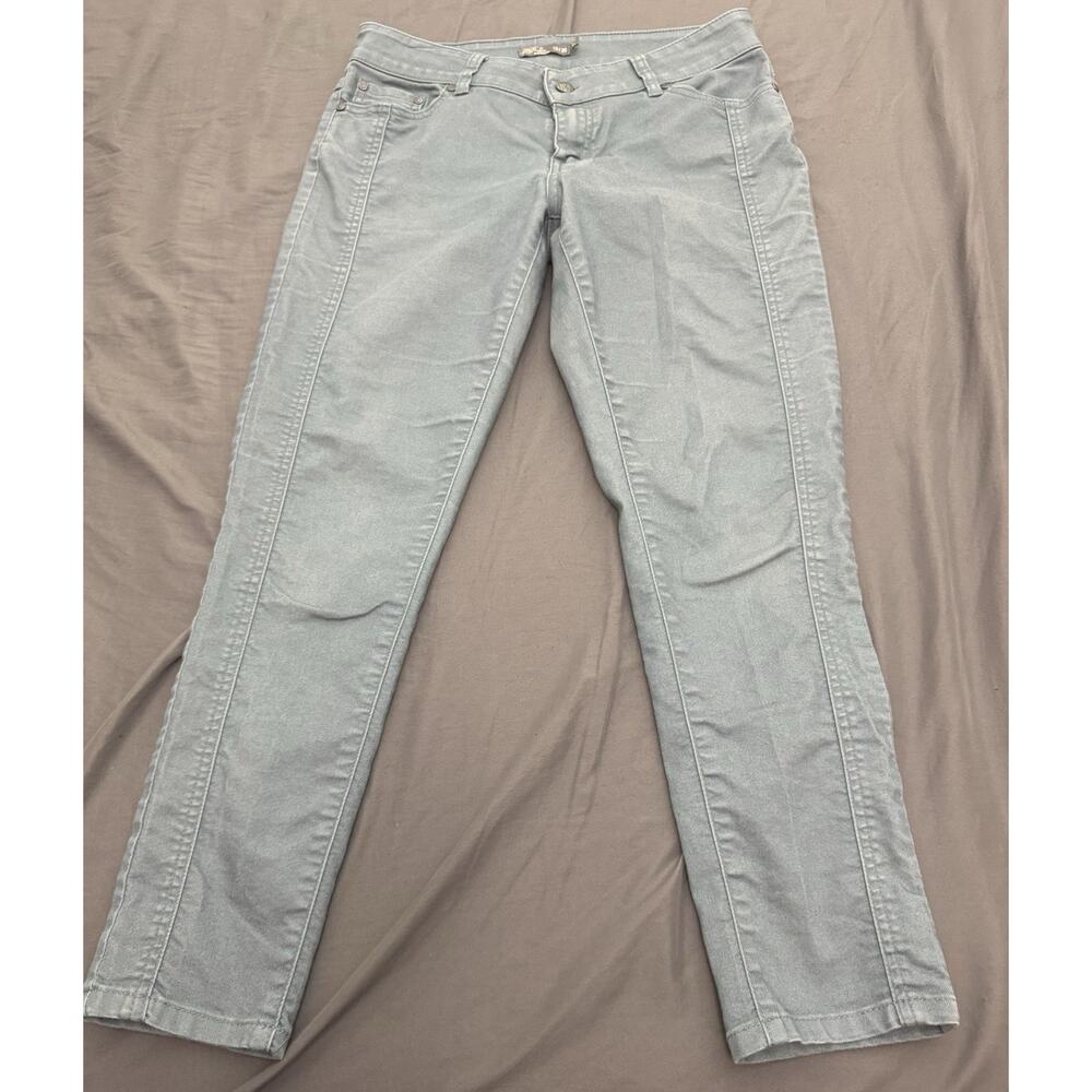prAna Carlotta Crop Pants Womens 10 Light Blue Stretch Casual 32x26 Zip Fly